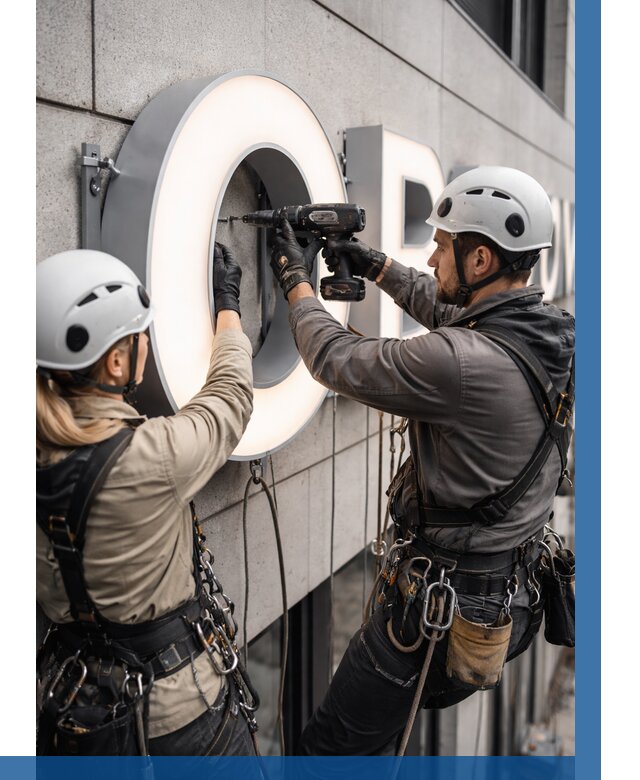 Монтаж световых букв в Тольятти от 3103 р. под ключ ВЫСОТНИК-Тля