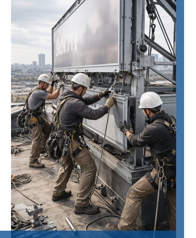 Монтаж крышной рекламной конструкции в Тольятти от 62052 р.|ВЫСОТНИК-Тля