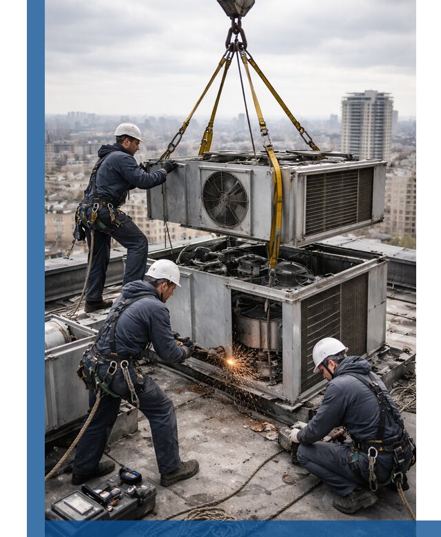 Демонтаж крышной установки в Тольятти любой сложности