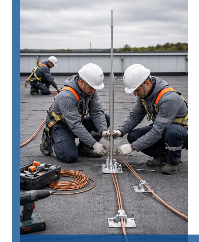 Монтаж молниезащиты на кровле в Тольятти под ключ с гарантией