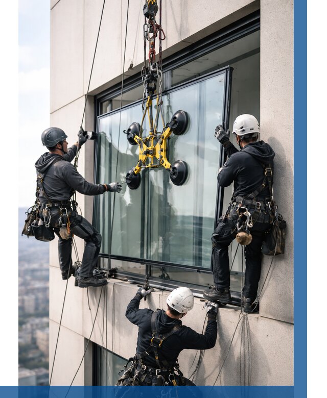 Монтаж стеклопакетов на высоте в Тольятти от 3309 р. | ВЫСОТНИК-Тля