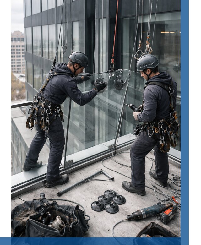 Монтаж стеклянных ограждений в Тольятти от 2586 р. | ВЫСОТНИК-Тля