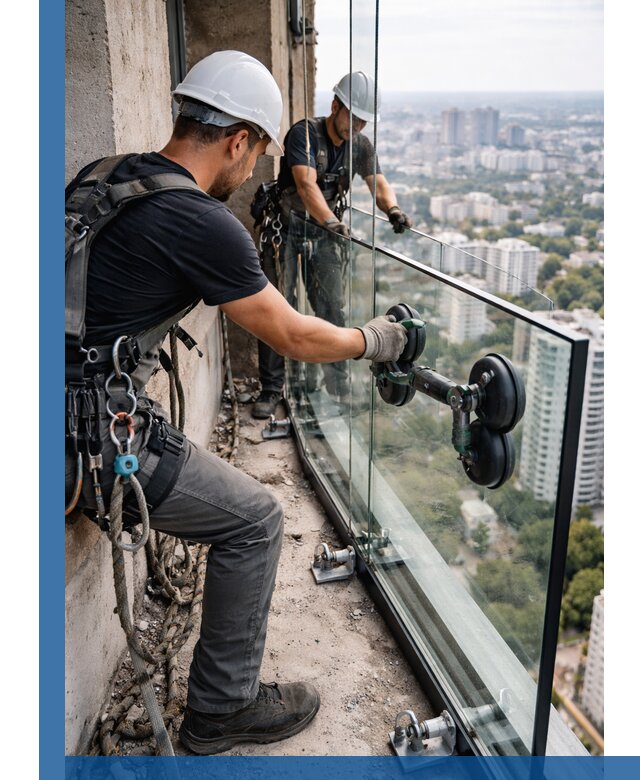 Монтаж стеклянных ограждений под ключ с гарантией в Тольятти