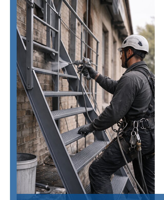 Покраска и антикоррозионная защита пожарных лестниц в Тольятти