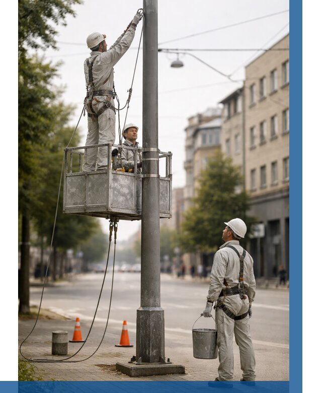 Покраска опор освещения в Тольятти от 5171 р. | ВЫСОТНИК-Тля