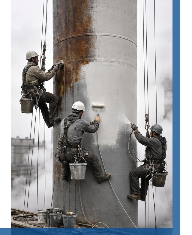 Покраска дымовых труб в Тольятти от 8791 р. | ВЫСОТНИК-Тля