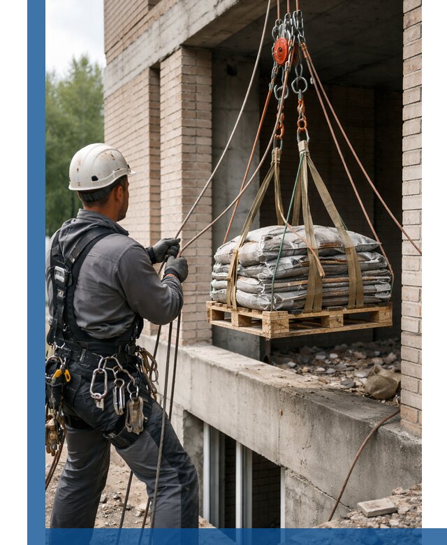 Подъем материалов на этаж веревками в Тольятти оперативно