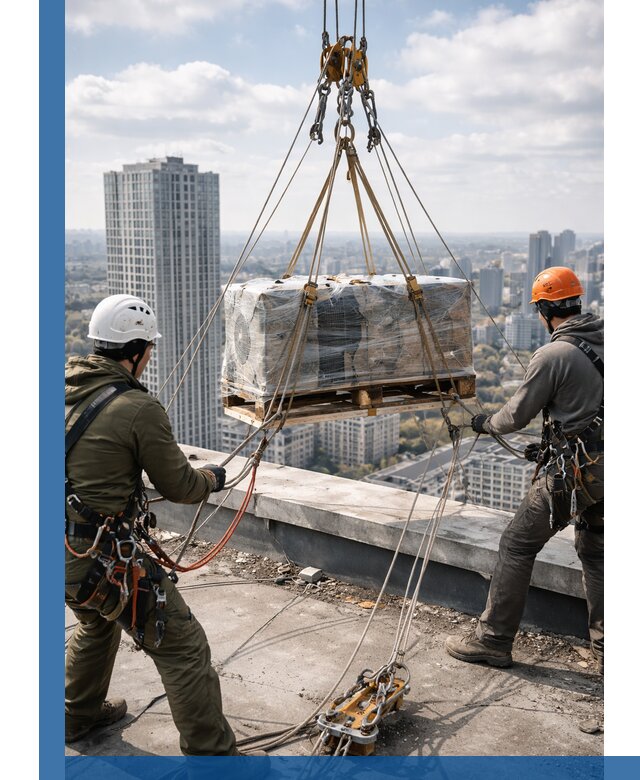 Подъем и монтаж крупногабаритных грузов на крышу в Тольятти