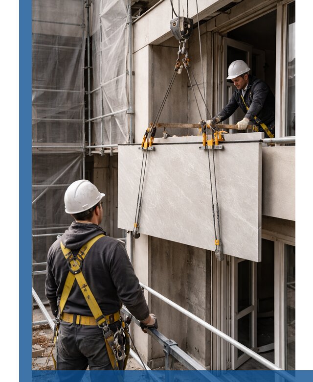 Подъем керамогранита на этаж в Тольятти грузчиками и техникой