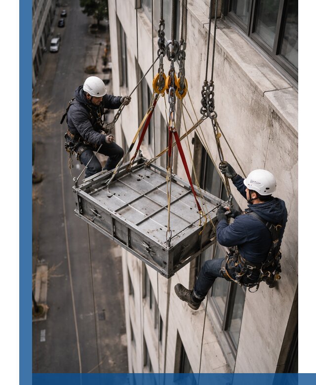 Спуск и подъем грузов по фасаду в Тольятти для зданий