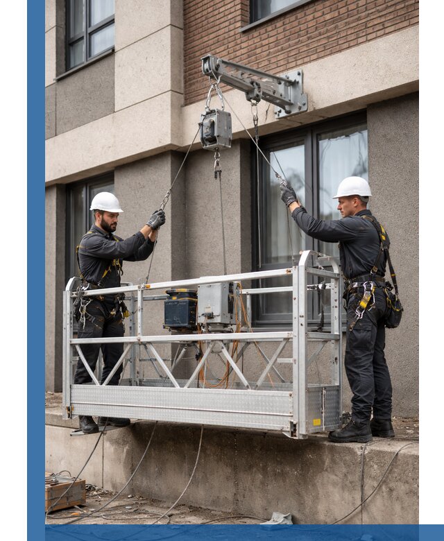 Монтаж и подъем фасадной люльки в Тольятти с гарантией безопасности