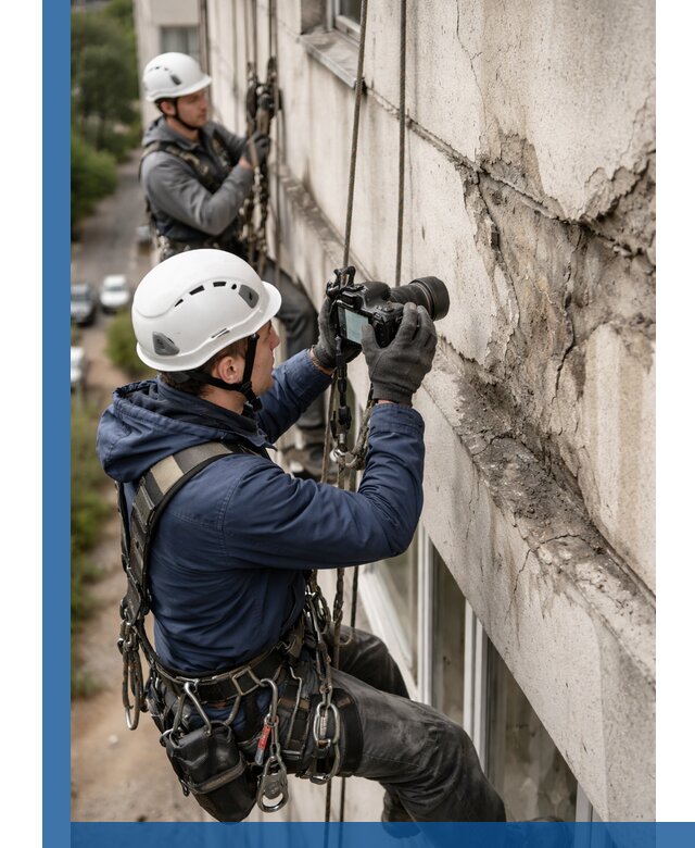 Фотофиксация дефектов фасада с высотной съемкой в Тольятти